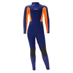 Sola Kids Fire 5/4mm Back Zip Wetsuit - Blue/Orange