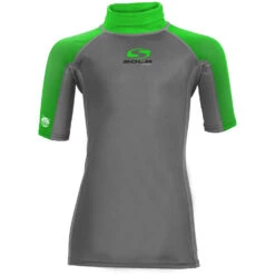 Sola Junior Short Sleeve Rashvest - Charcoal/Green