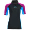 Sola Junior Short Sleeve Rashvest - Magenta/Turquoise