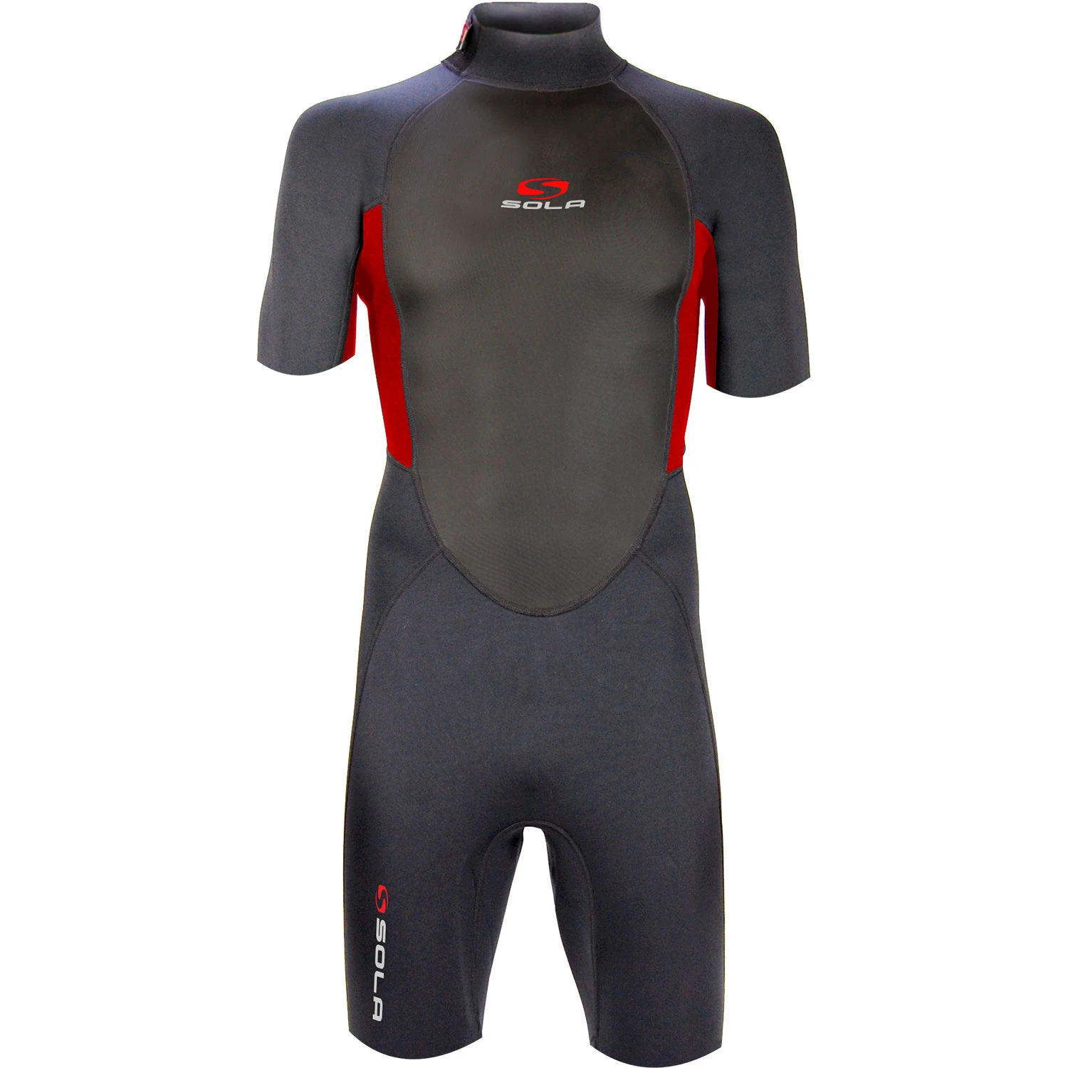 Sola Fusion 3/2mm Shorty Wetsuit - Graphite/Red 1 Sola Fusion 3/2mm Shorty Wetsuit - Graphite/Red