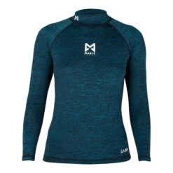 Magic Marine Womens Cube Long Sleeve Rashvest - Dark Blue Melee -Wetsuit Specialty Store 2022 Magic Marine Womens Cube Long Sleeve Rash Guard Dark Blue Melee MM081011 448 01