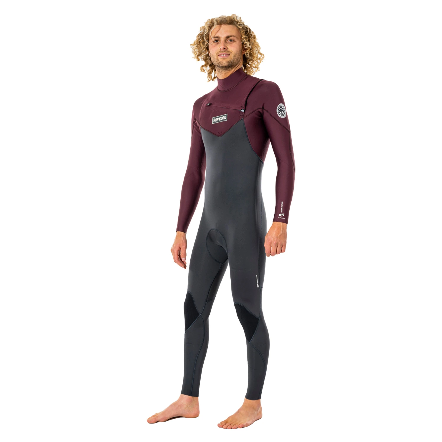 Rip Curl Dawn Patrol 5/3mm Chest Zip Wetsuit - Wine 3 Rip Curl Dawn Patrol 5/3mm Chest Zip Wetsuit - Wine - Image 3