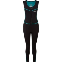 Gill Womens Dynamic Front Zip Longjane Wetsuit - Black