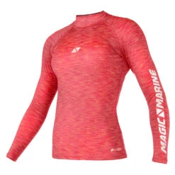Magic Marine Womens Cube Long Sleeve Rashvest - Pink Melee