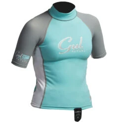Gul Surf Junior Girls Short Sleeve Rashguard - Glacier/White