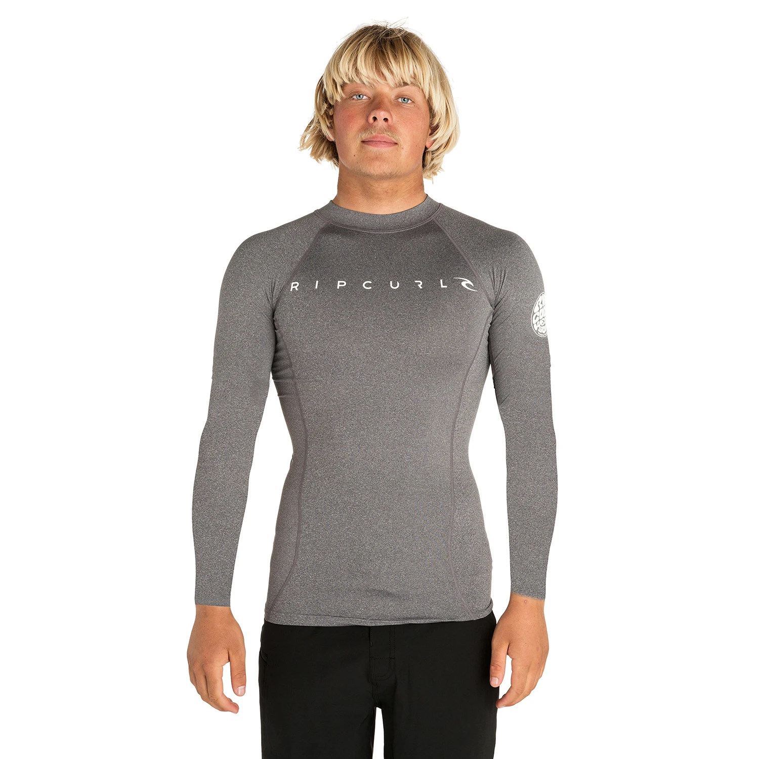 Rip Curl Long Sleeve Dawn Patrol UV Tee - Black/Marled 1 Rip Curl Long Sleeve Dawn Patrol UV Tee - Black/Marled